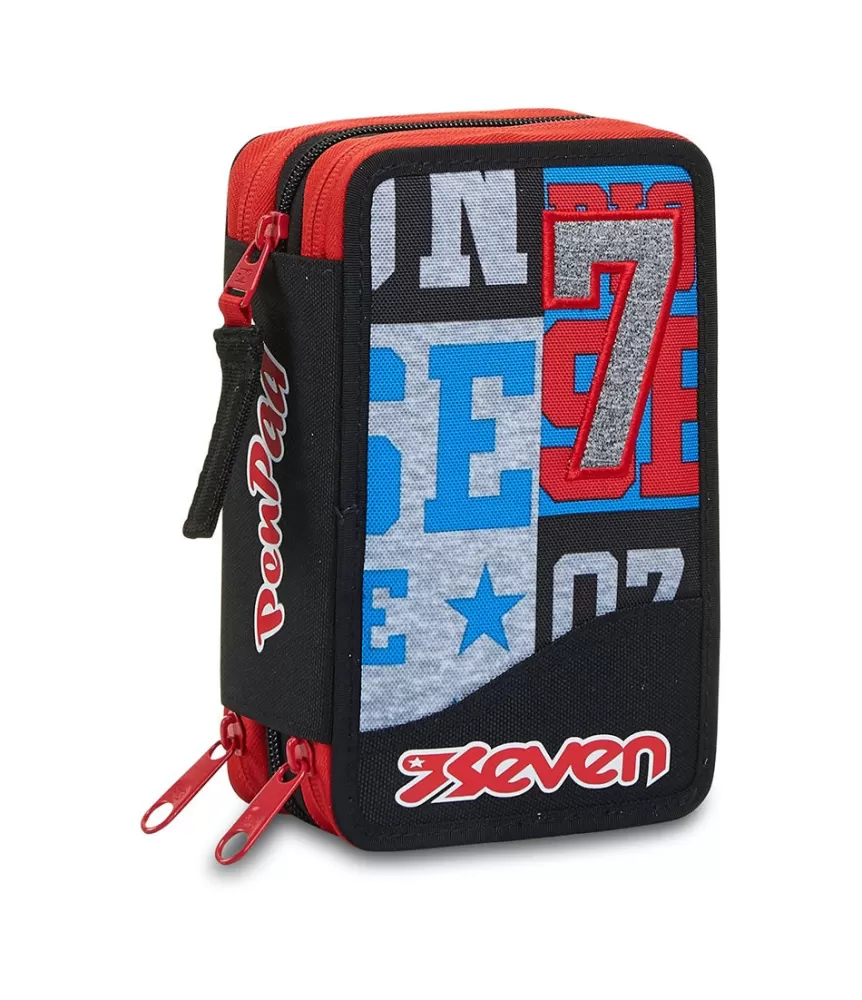 Outlet Seven ® 3 Zip Pencil Case Pen Pad - Take The Field