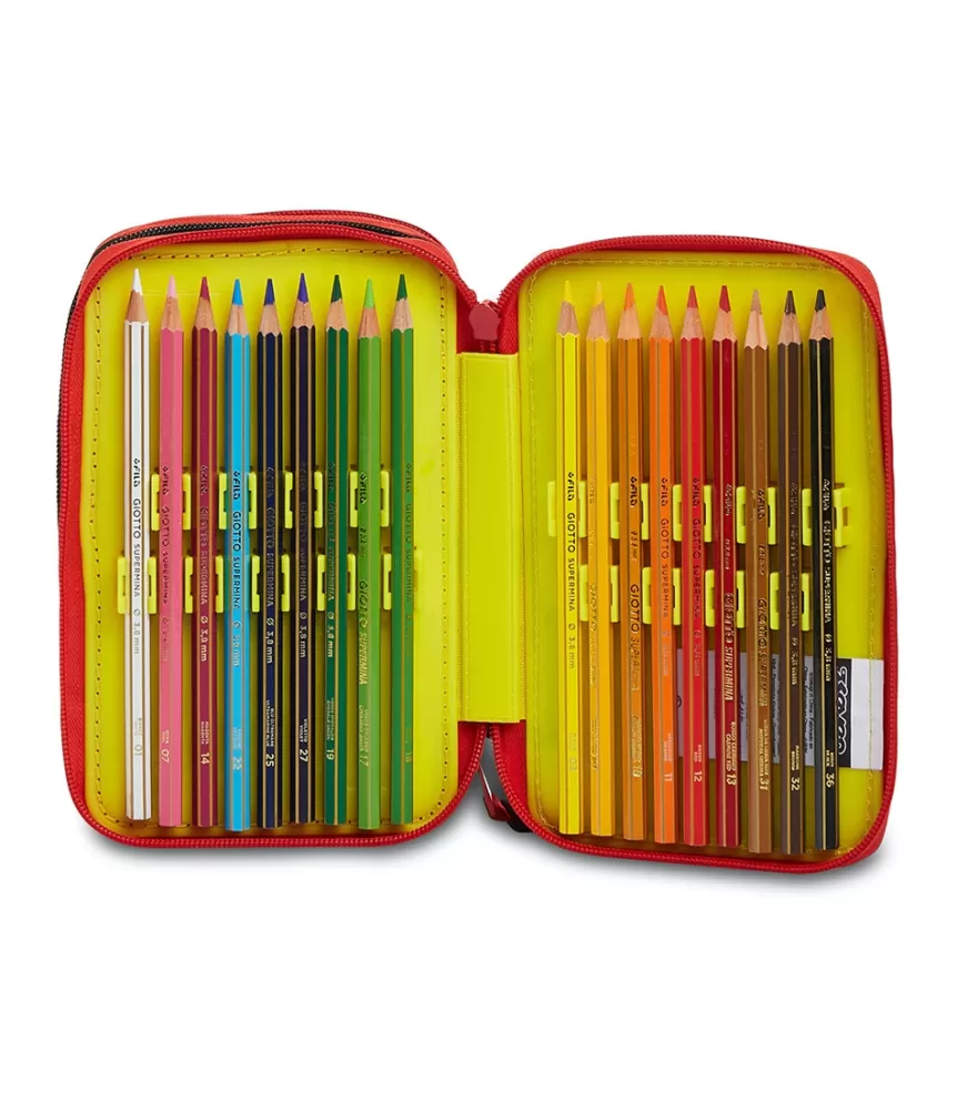 Outlet Seven ® 3 Zip Pencil Case Pen Pad - Take The Field