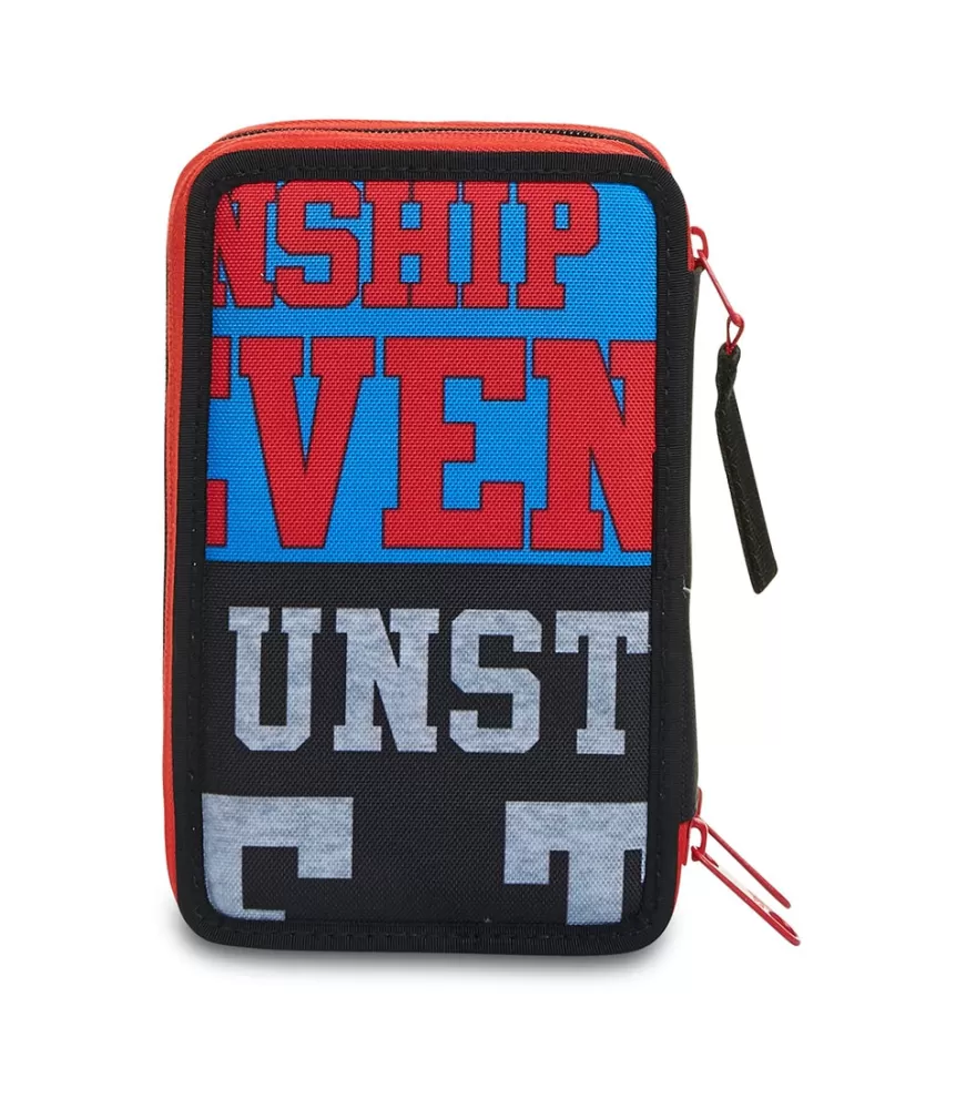 Outlet Seven ® 3 Zip Pencil Case Pen Pad - Take The Field