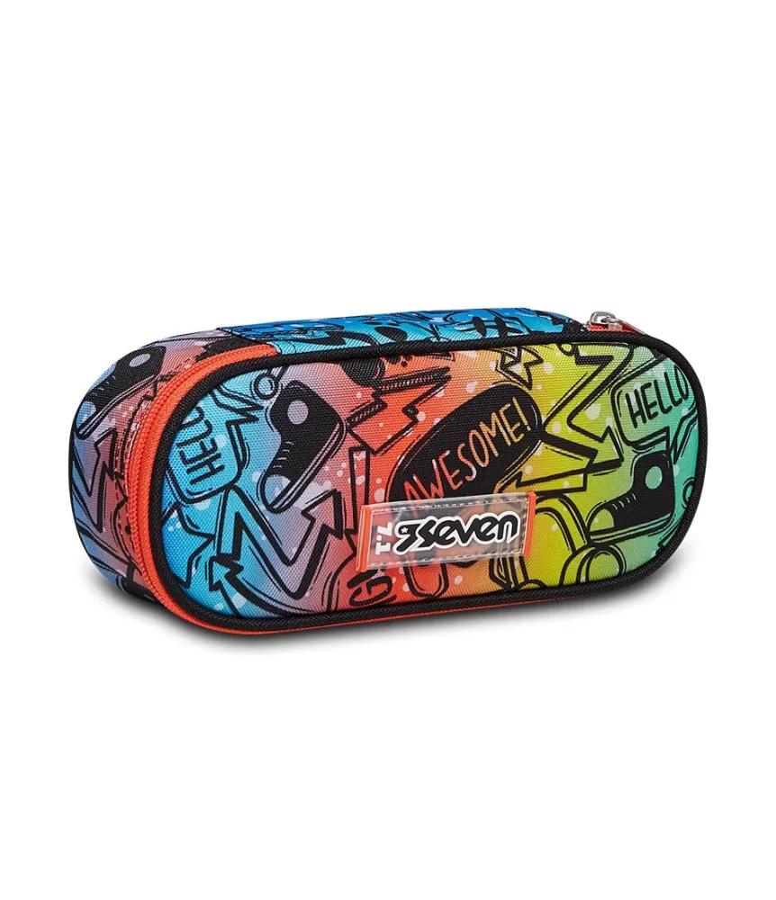 Hot Seven ® Round Plus Pencil Bag - Fluo Stamp