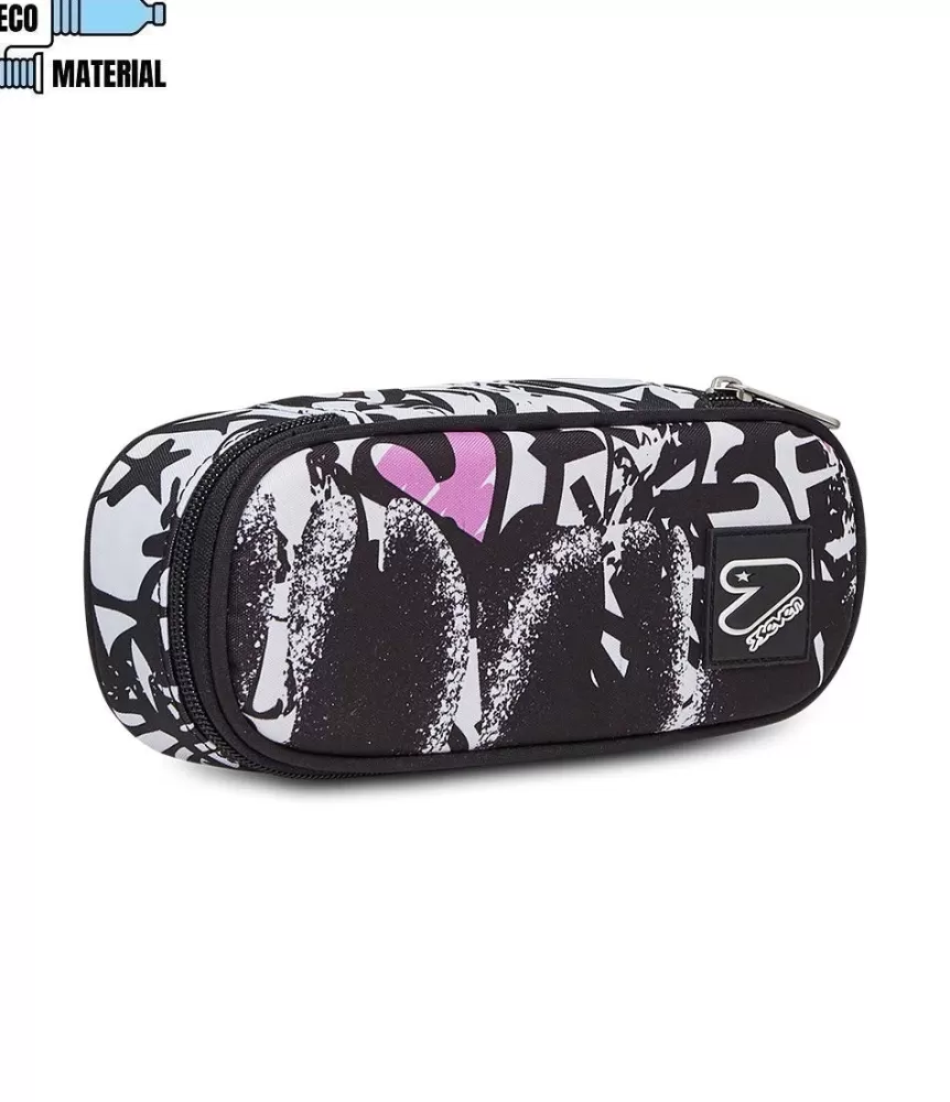 Store Seven ® Round Plus Pencil Bag - The Double Flashing Color