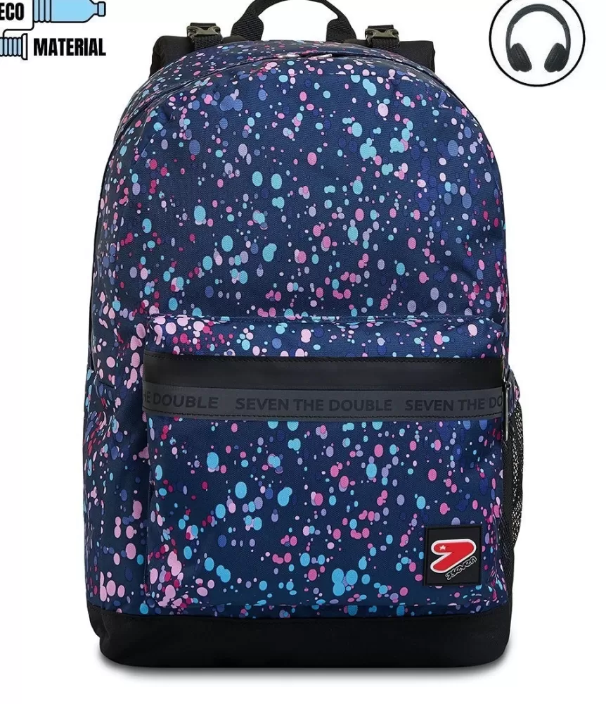 Online Seven ® The Double Backpack With Headphones - Color Spots